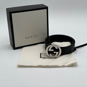 Authentic Gucci GG Black Supreme Belt 85cm